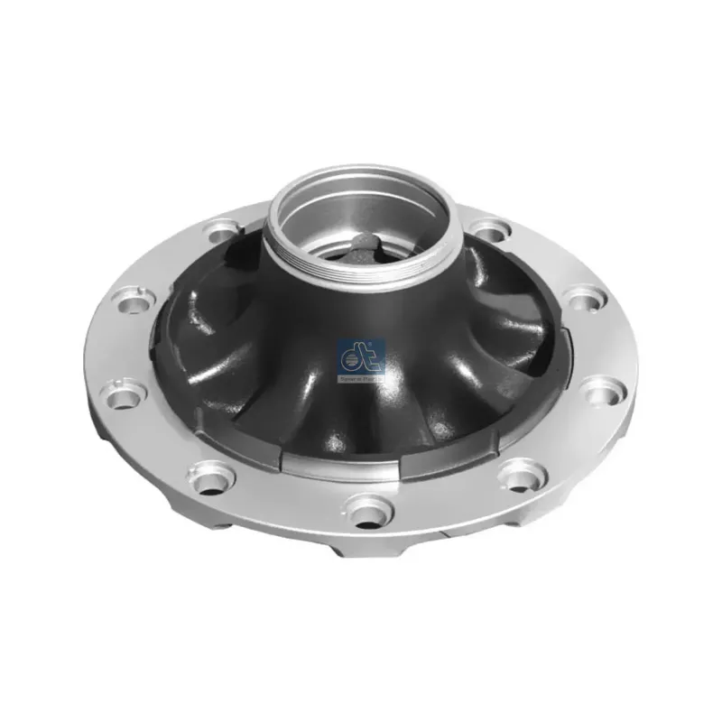 Moyeu de roue, sans roulements, d1: 110 mm, d2: 130 mm, D: 380 mm, 10 bores, b: 22 mm, P: 335 mm, M125 x 2, H: 194 mm