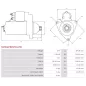 Démarreur 24V 7.80kW 9 dents AS-PL UD21490(PRESTOLITE)S, PRESTOLITE 1321F929Z, 1327A690, 1327A691, 870640Z