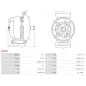 Alternateur 12V 115Amp AS-PL A0035, BOSCH 0123510082, 0123510107, 0123510108, 0124515064