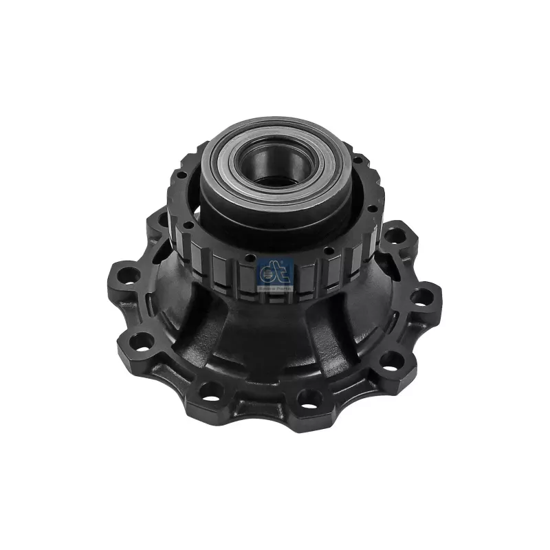 Moyeu de roue, avec roulement, sans bague ABS d1: 125 mm, d2: 125 mm, D: 383 mm, 10 bores, b: 25 mm, H: 165.5 mm Moyeu de roue, avec roulement, sans bague ABS d1: 125 mm, d2: 125 mm, D: 383 mm, 10 bores, b: 25 mm, H: 165.5 mm