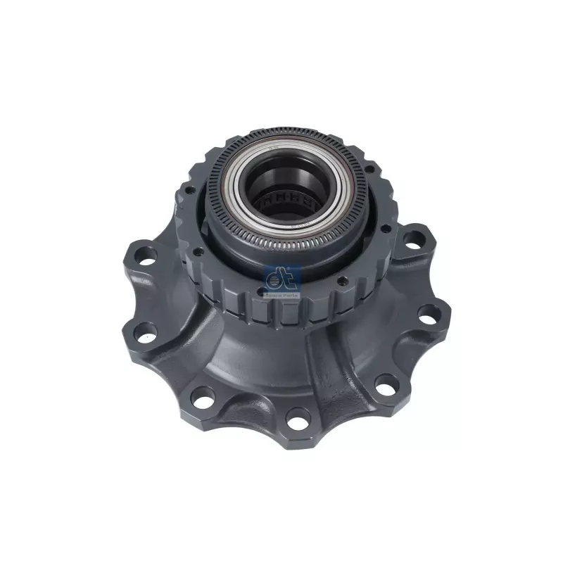 Moyeu de roue, avec roulement, pour frein à disque d1: 130 mm, d2: 130 mm, D: 383.5 mm, 10 bores, b: 25 mm, H: 161 mm Moyeu de roue, avec roulement, pour frein à disque d1: 130 mm, d2: 130 mm, D: 383.5 mm, 10 bores, b: 25 mm, H: 161 mm