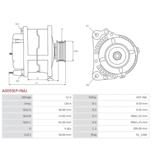 Alternateur 12V 120A Bosch A0059 0124515009