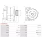 Alternateur 12V 120Amp AS-PL A0059(P-INA), BOSCH 0124515009, 0124515010, 0124515012, 0124515117