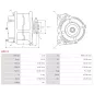 Alternateur 12V 115Amp AS-PL A0111, BOSCH 0120468017, 0120468019, 0120468020, 0120468022