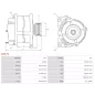 Alternateur 12V 120Amp AS-PL A0171, BOSCH 0124515032, 0124515081, 0124525031, 0986044440
