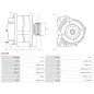 Alternateur 12V 120Amp AS-PL A0238, BOSCH 0124425005, 0124425020, 0986046140, CARGO 114431