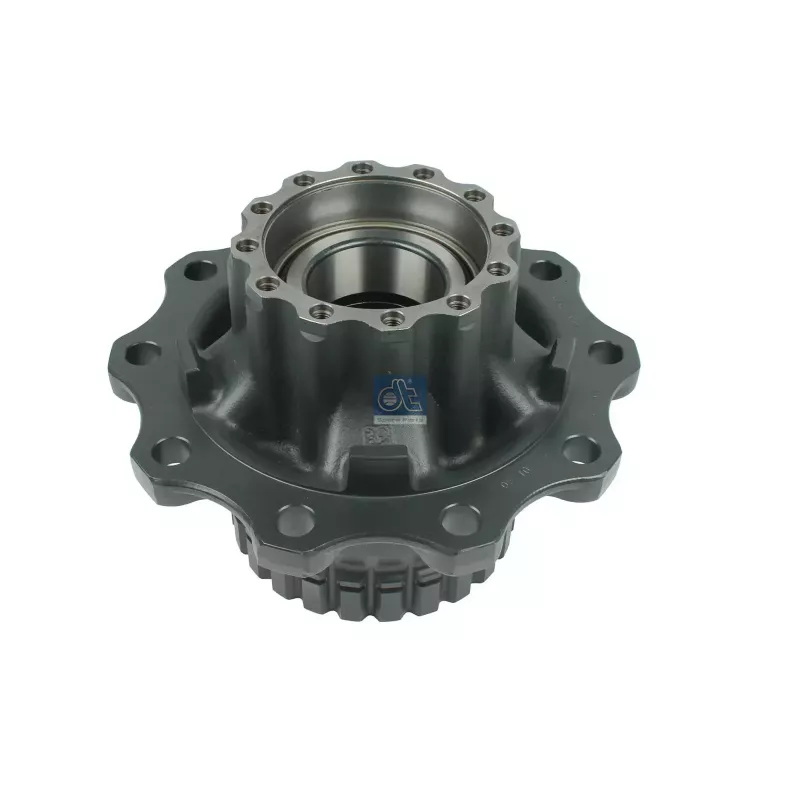 Moyeu de roue, avec roulement, sans bague ABS, d1: 148 mm, d2: 148 mm, D: 383.4 mm, 10 bores, b: 25 mm, P: 335 mm, H: 270 mm Moyeu de roue, avec roulement, sans bague ABS, d1: 148 mm, d2: 148 mm, D: 383.4 mm, 10 bores, b: 25 mm, P: 335 mm, H: 270 mm