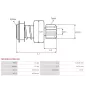 Pignon / lanceur démarreur pour HITACHI S25163, S25163A, S25163B, S25163C