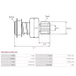 Pignon / lanceur démarreur pour HITACHI S2403A, S2403B, S2403C, S2413, S25120