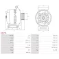 Alternateur 12V 120Amp AS-PL A0671S, UD15019A, BOSCH F000BL0732, F000BL07G0, MERCEDES 0009060422