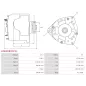 Alternateur 24V 100Amp AS-PL UD806399(BOSCH)A, BOSCH 0120469119, 0986043890, 1986A01059, 1986A01117