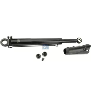 Cylindre hydraulique basc. de cabine, D1: 38 mm, D2: 59 mm, b1: 25 mm, b2: 33 mm, M12 x 1,5, M14 x 1,5, L: 648 mm, 400 bar