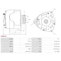 Alternateur 12V 120Amp AS-PL UD19327A, BOSCH F000BL06HS