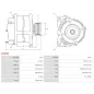 Alternateur 12V 110Amp AS-PL A2044, CARGO 113316, HITACHI 136109, 2506109, LR110713C