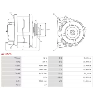 Alternateur 12V 100A Bosch 0986049710 113440