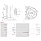 Alternateur 12V 80Amp AS-PL A2120S, UD14867A, CARGO 112375, HITACHI HAL18003C, LR180-03