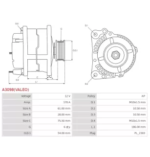Alternateur 12V 170A 12317788821 12317789981
