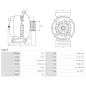 Alternateur 12V 120Amp AS-PL A3129, BOSCH 0986082220, 1986A01204, CARGO 114883, DELCO DRA0054