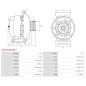 Alternateur 12V 120Amp BOSCH 0986082220, 1986A01204, CARGO 114883, DELCO DRA0054, DRA0054N