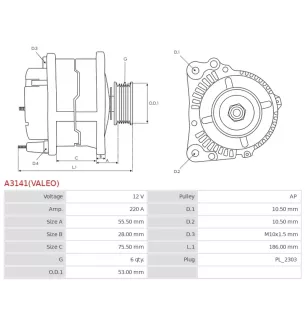 Alternateur 12V 220A 12318570672 12318570673
