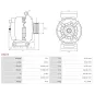 Alternateur 12V 120Amp AS-PL A3219, UD02269A, BOSCH 0986083250, CARGO 115384, DENSO DAN997