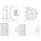 Alternateur 12V 90Amp AS-PL UD02540A, UD10994A, BOSCH 0986081310, CARGO 113863, DELCO DRA0221